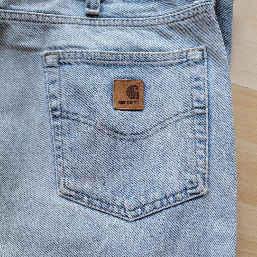Carhartt Light Wash Vintage 90's Denim Jeans Destructed 44 X 30 - Picture 2 of 16